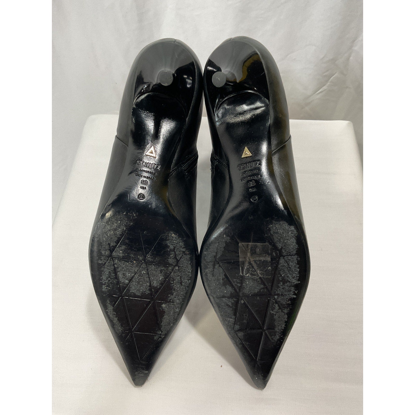 Schutz 'Mikki' Black Mid Stiletto Heel Boot Size 9