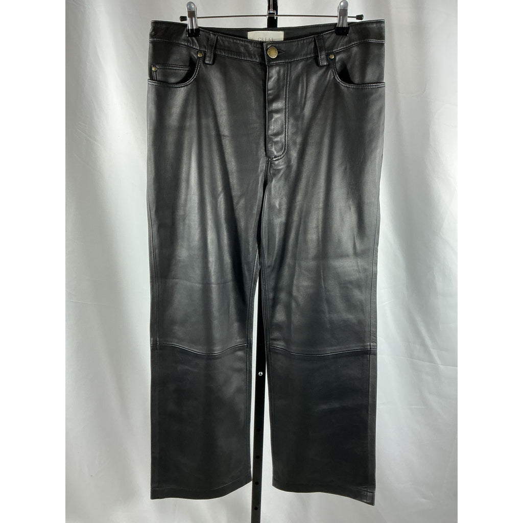 The Great. The Leather 'Wayne' Black Leather Pant Size 28