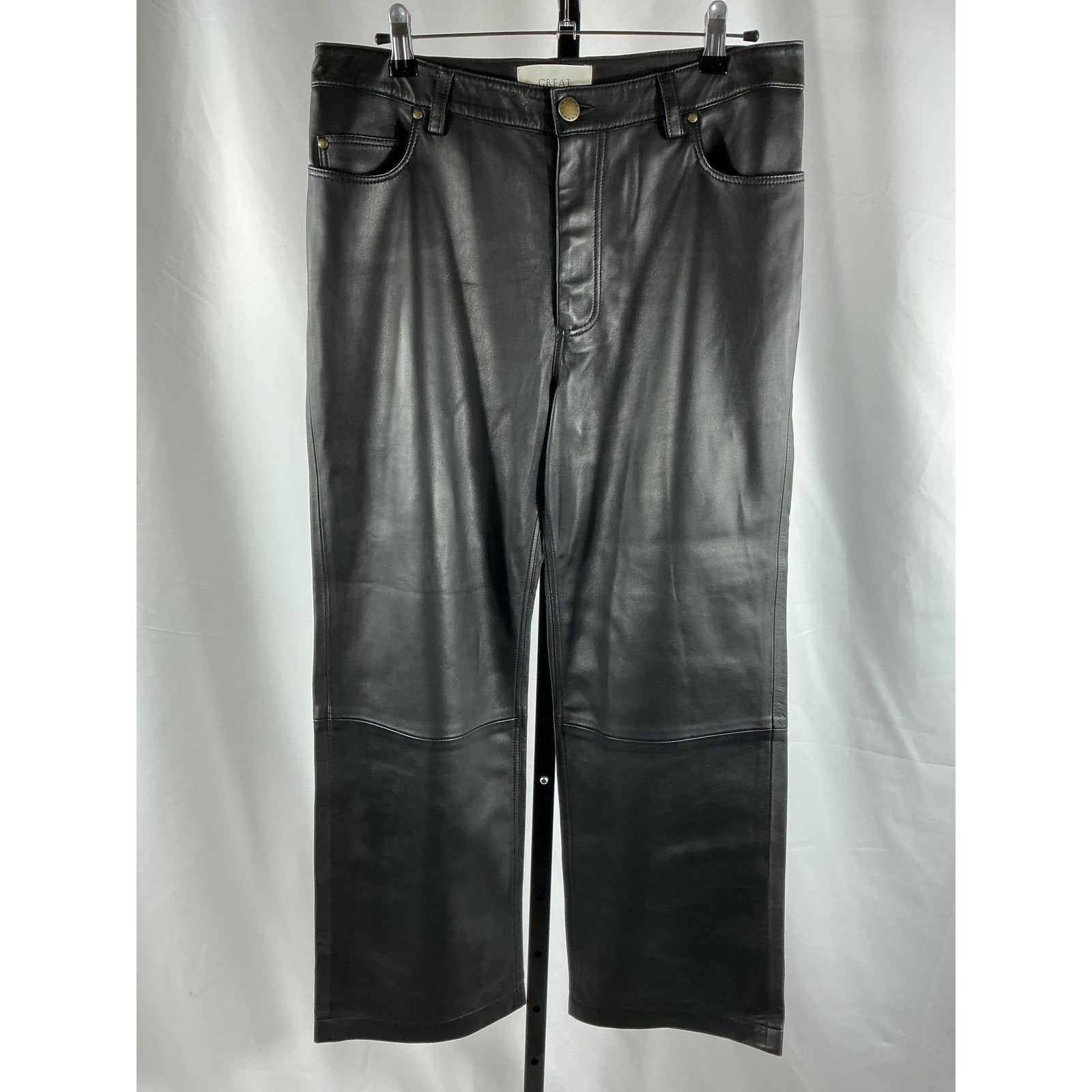 The Great. The Leather 'Wayne' Black Leather Pant Size 28