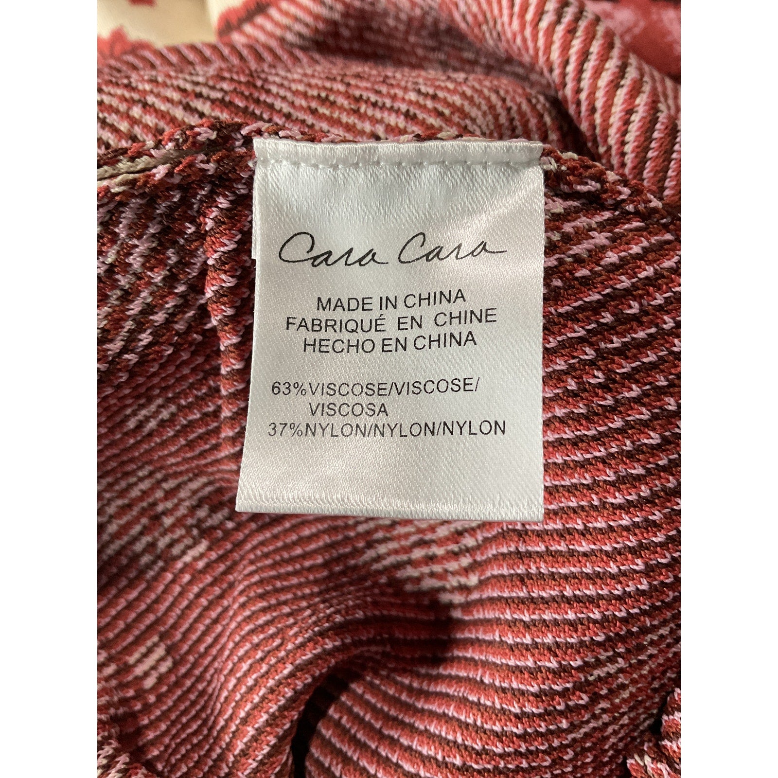 Cara Cara 'Rome' Red Viscose Mandala Strapless Midi-Dress Size S
