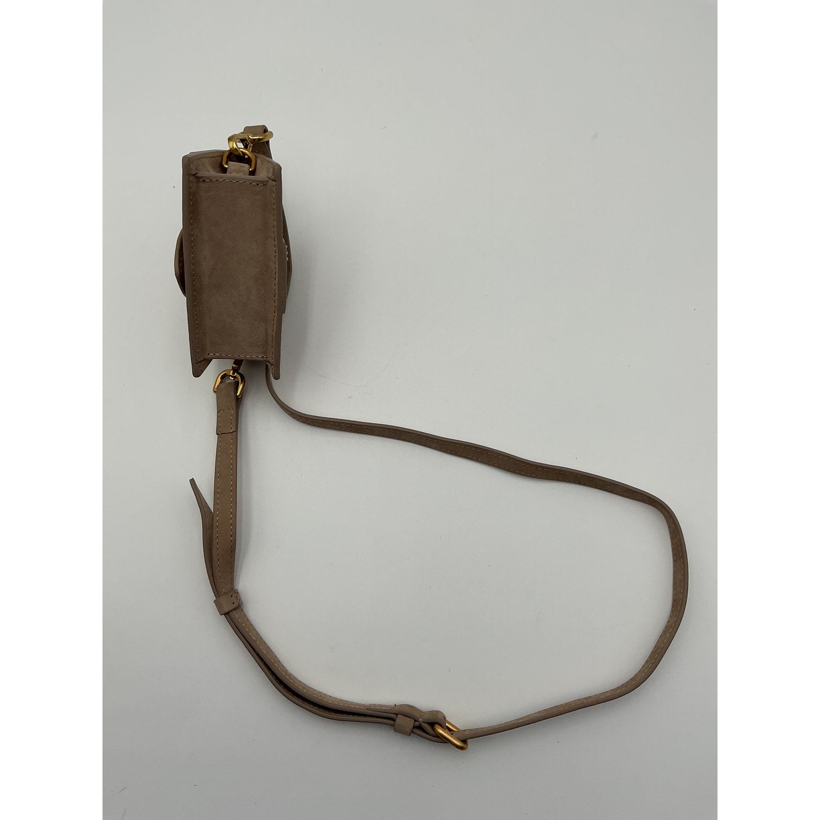 Jacquemus 'Le Petit Bambino' Tan Leather Suede Shoulder Bag