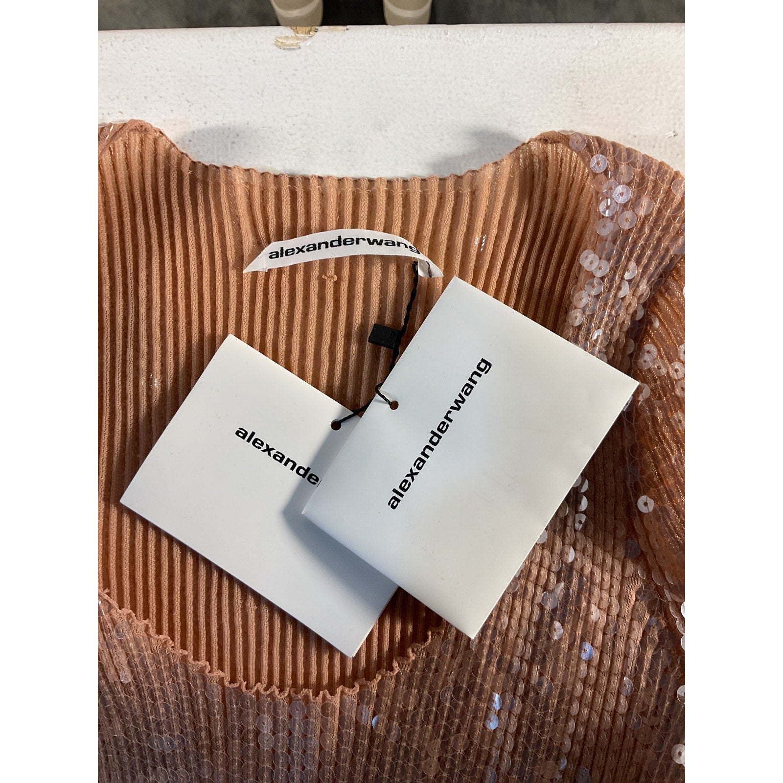 Alexander Wang 'Ribbed' Tan Mini Dress Size S - NWT
