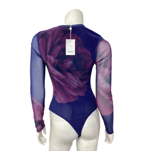 Cami Nyc Sheer Macro Floral Brooks Bodysuit Size S NWT