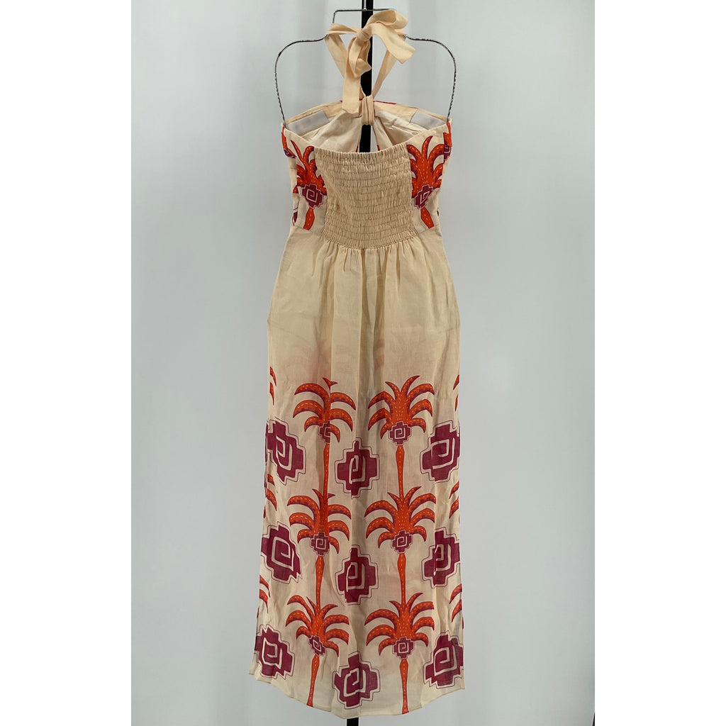 Johanna Ortiz Orange Linen Water Adventure Dress Size 0