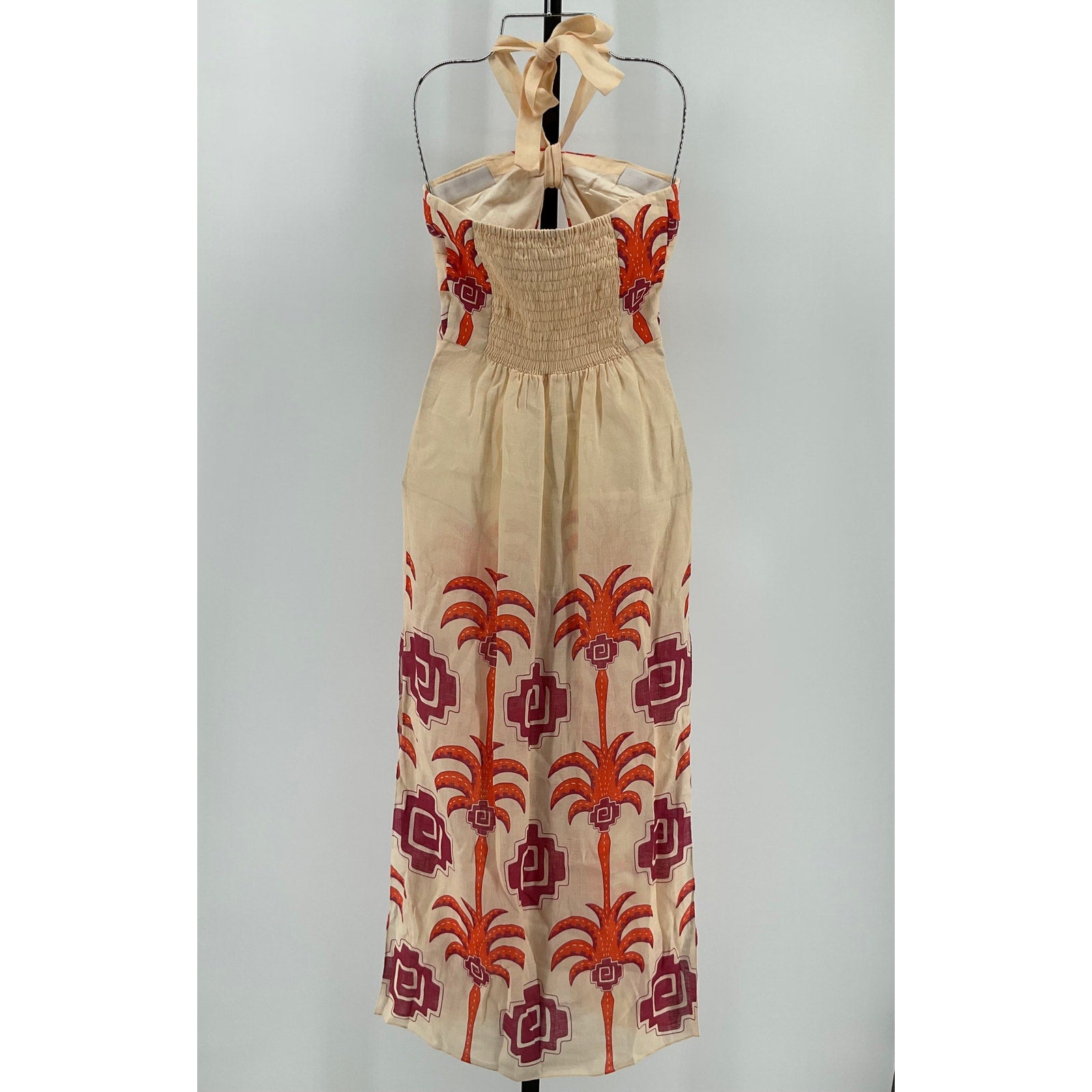 Johanna Ortiz Orange Linen Water Adventure Dress Size 0
