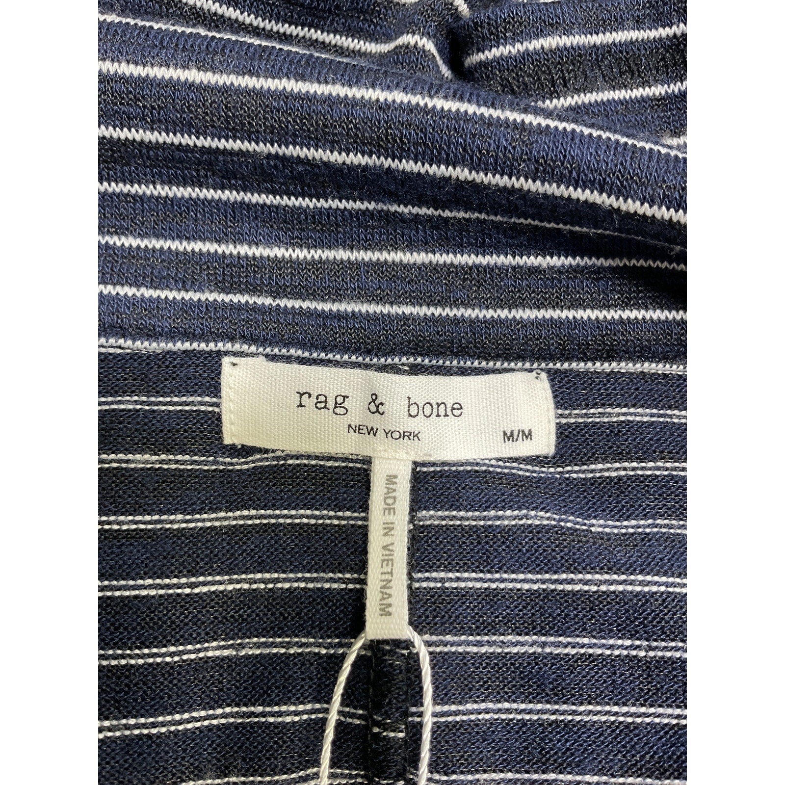 Rag & Bone Blue Rayon Striped Stretch Knit Shirt Size M