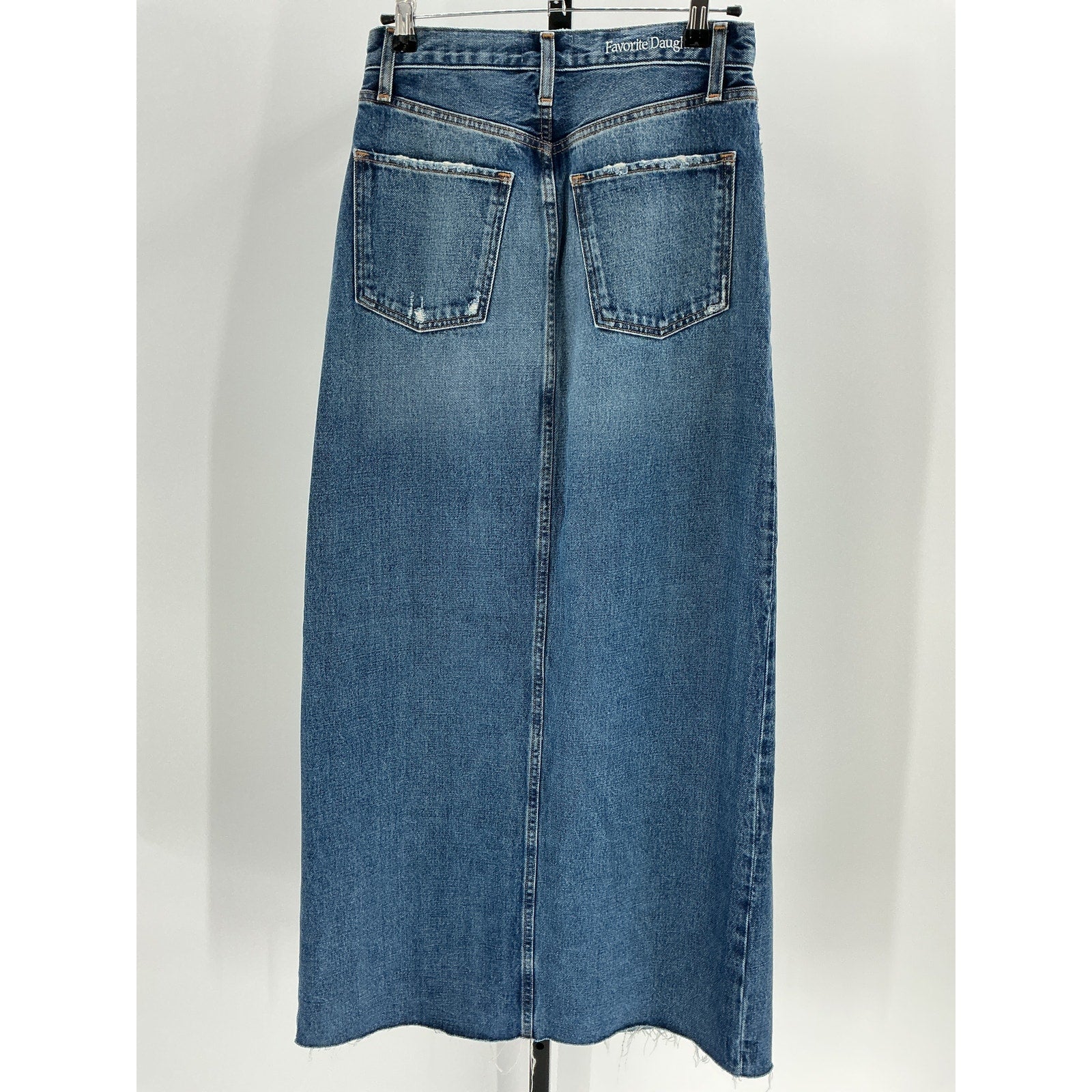 Favorite Daughter 'The Sadie' Blue Cotton High Rise Maxi A- Line Skirt Size 26
