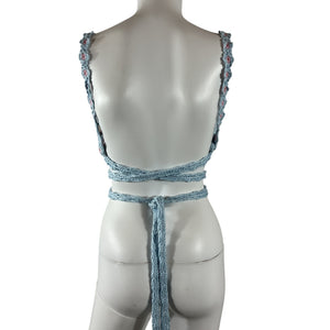 Agua Bendita Crocheted Blue Albany Top Size S