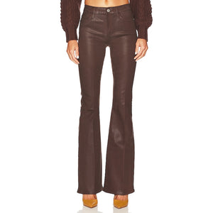 Frame Coated Brown Le High Flare Denim Jeans Size 31