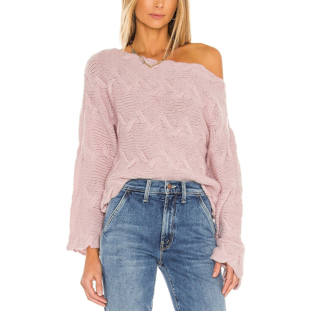 House Of Harlow 1960 Braided Pink Elaina Sweater Size S