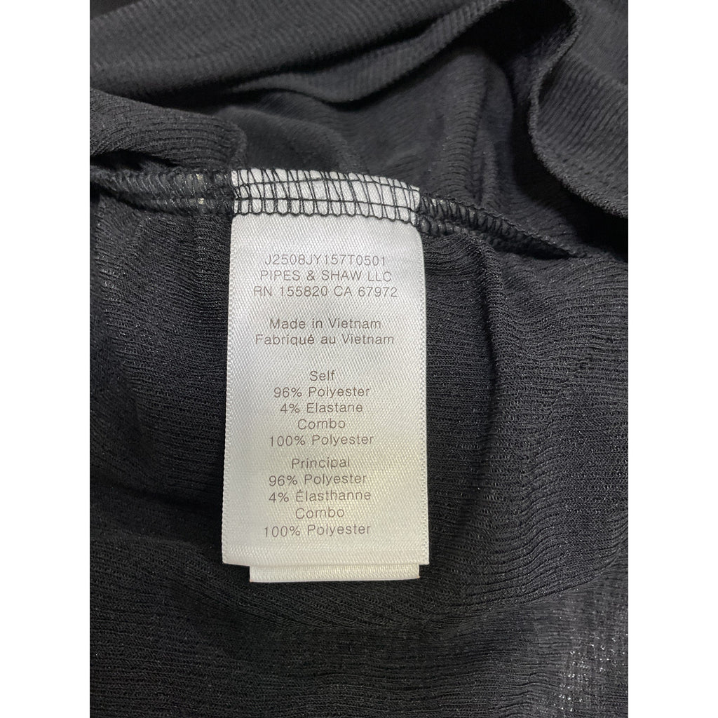 Veronica Beard 'Arisa' Black Chiffon-Sleeve Blouse Size M