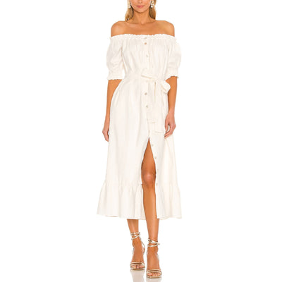 Tularosa Button Front Ivory Kami Midi Dress Size XS NWT