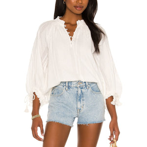 Cleobella 'Charlie' Ivory Cotton Blouse Size S