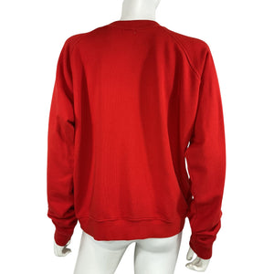 Donni. Organic Red Eco-Terry Crewneck Sweatshirt Size S