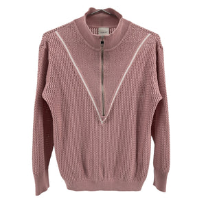 Varley Textured Pale Mauve Calva Half Zip Sweater Size S