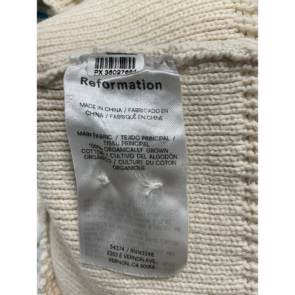 Reformation 'Catalina' White Cotton Jewel Neck Sleeveless Mini Dress Size S