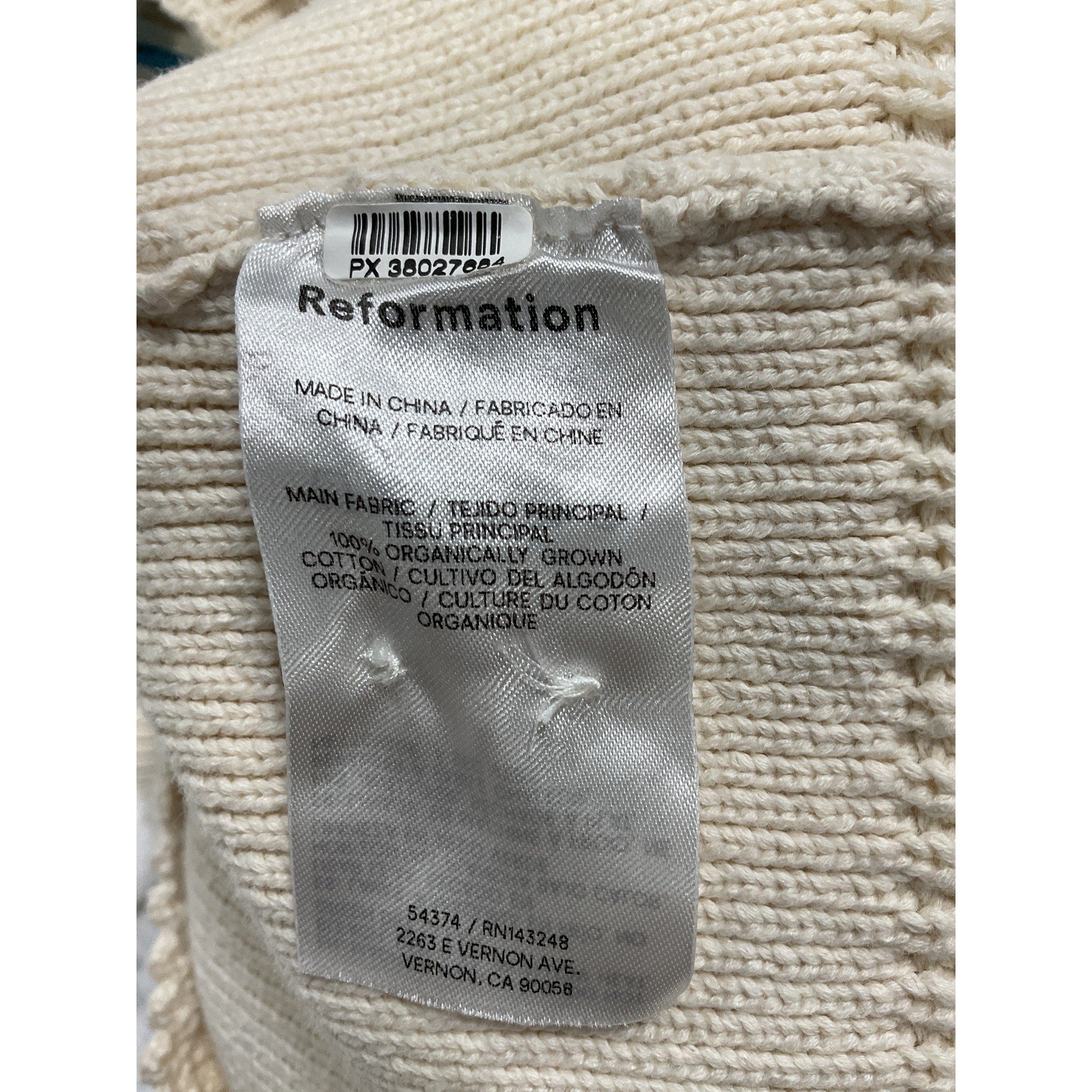 Reformation 'Catalina' White Cotton Jewel Neck Sleeveless Mini Dress Size S
