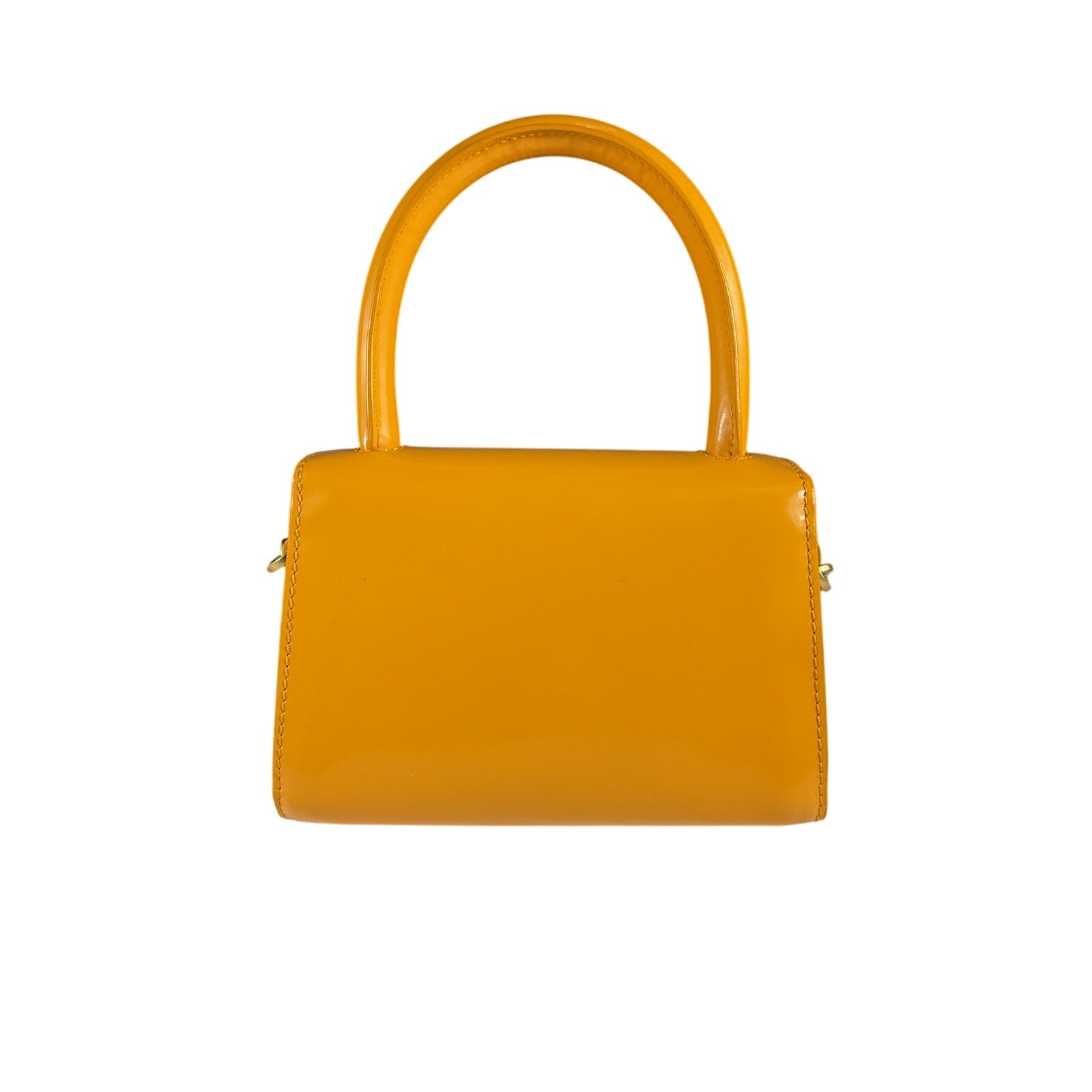 By Far Mini Semi Yellow Leather Bag