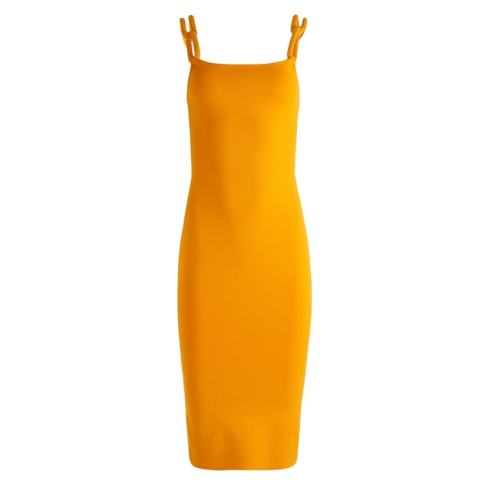 Alice + Olivia 'Alina' Brown Rib-Knit Square Neck Sleeveless Midi-Dress Size S