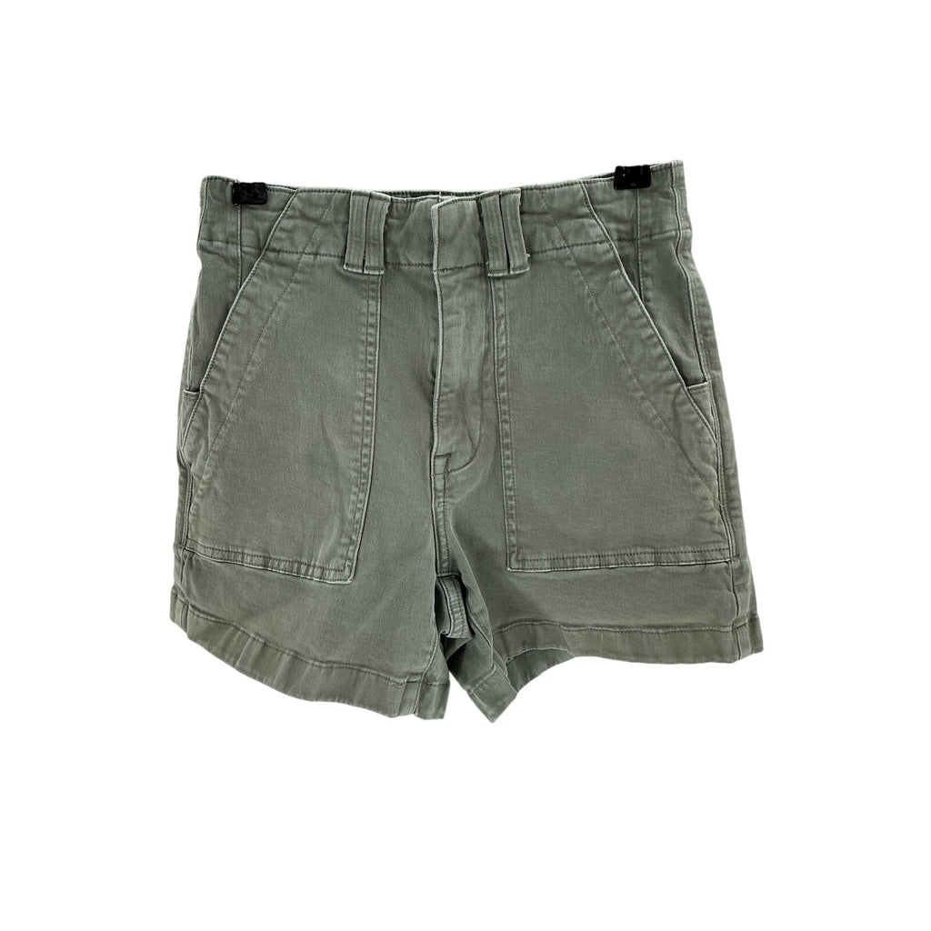 Pistola 'Marissa' Green Cotton High Rise Utility Short Size 24