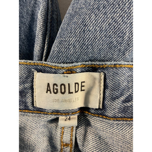 Agolde Distressed Blue 90's Pinch Waist Denim Jeans Size 24