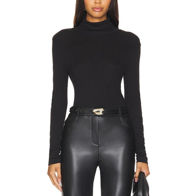 Helmut Lang Classic Black Turtleneck Top Size S