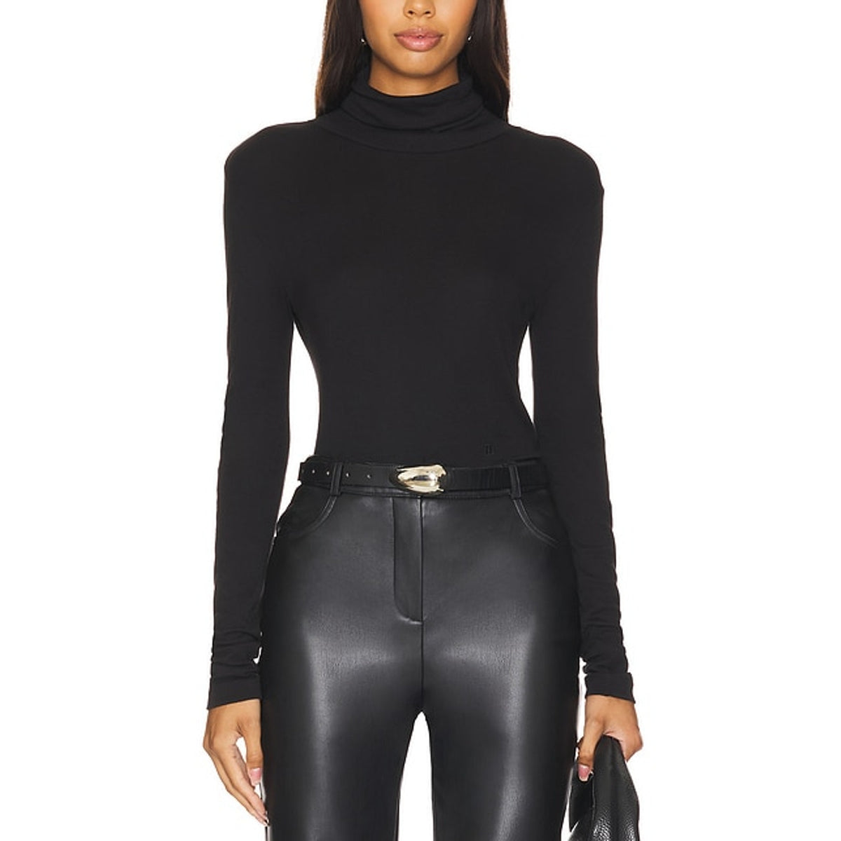 Helmut Lang Classic Black Turtleneck Top Size S
