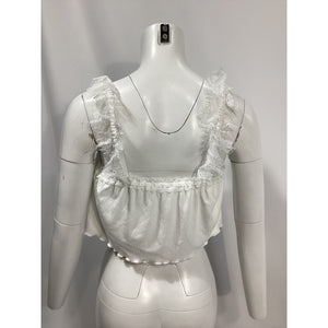 For Love & Lemons 'Joan' White Crop Top Size S