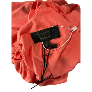 Michael Costello Ruched Coral Molly Mini Dress Size S NWT