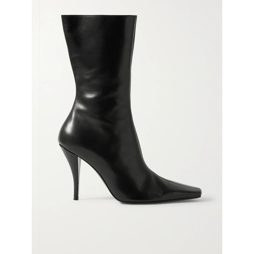 The Row 'Shrimpton' Black Leather Ankle Boots Size 9