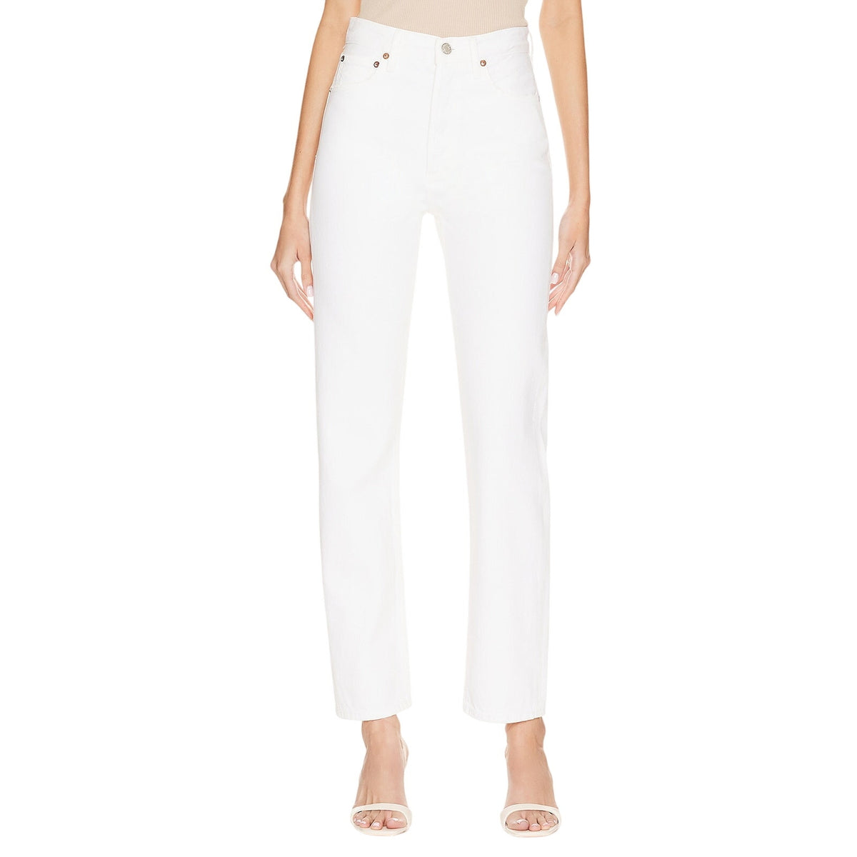 Agolde Vintage White 90s Pinch Waist Denim Jeans Size 24