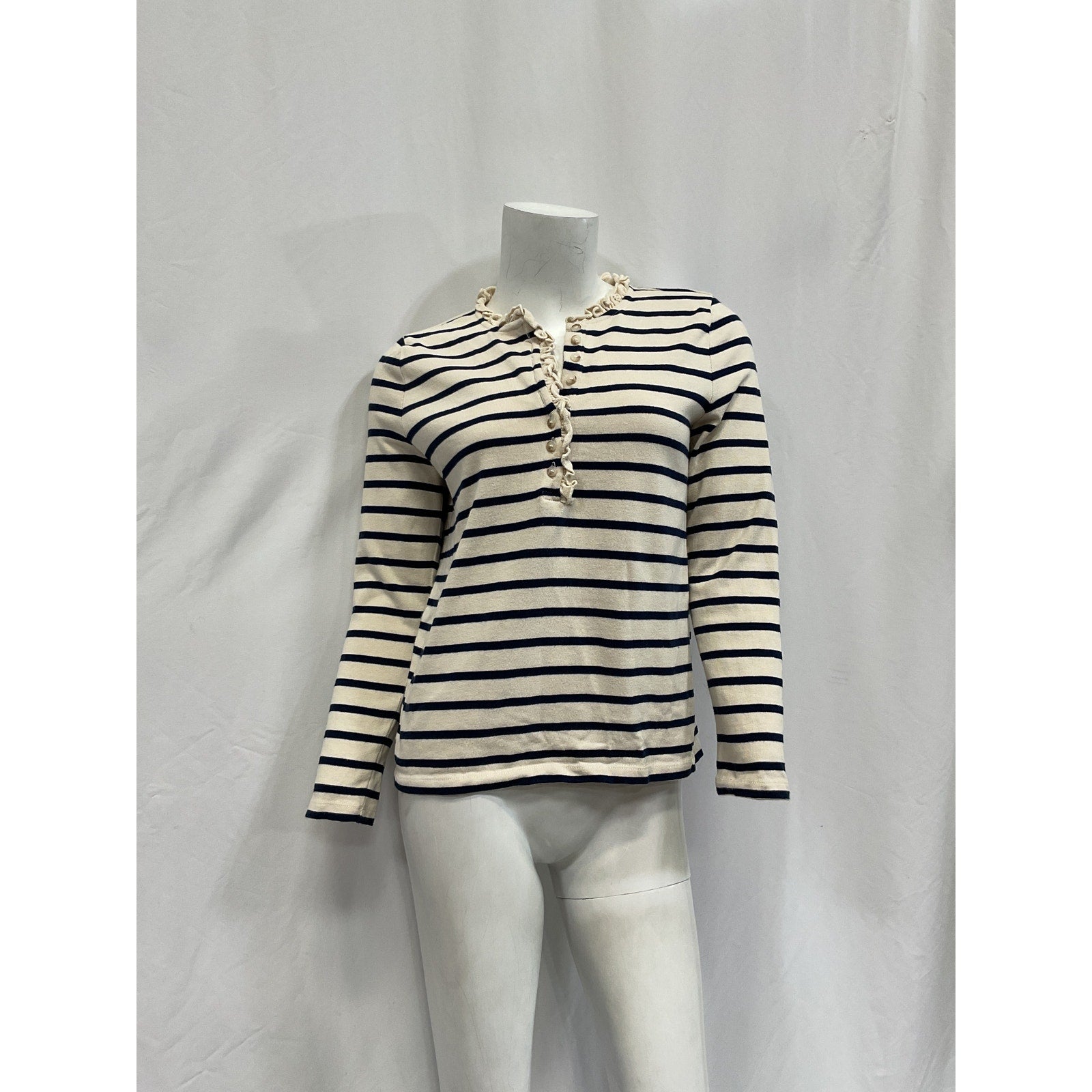 S�zane 'Ga�l' White Marini�re Sweater Size XS
