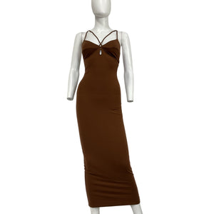 Reformation Sleek Brown Lainey Dress Size XS