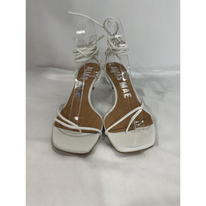 Alias Mae 'Ellery' White Leather Square Toe Sandal Size 10