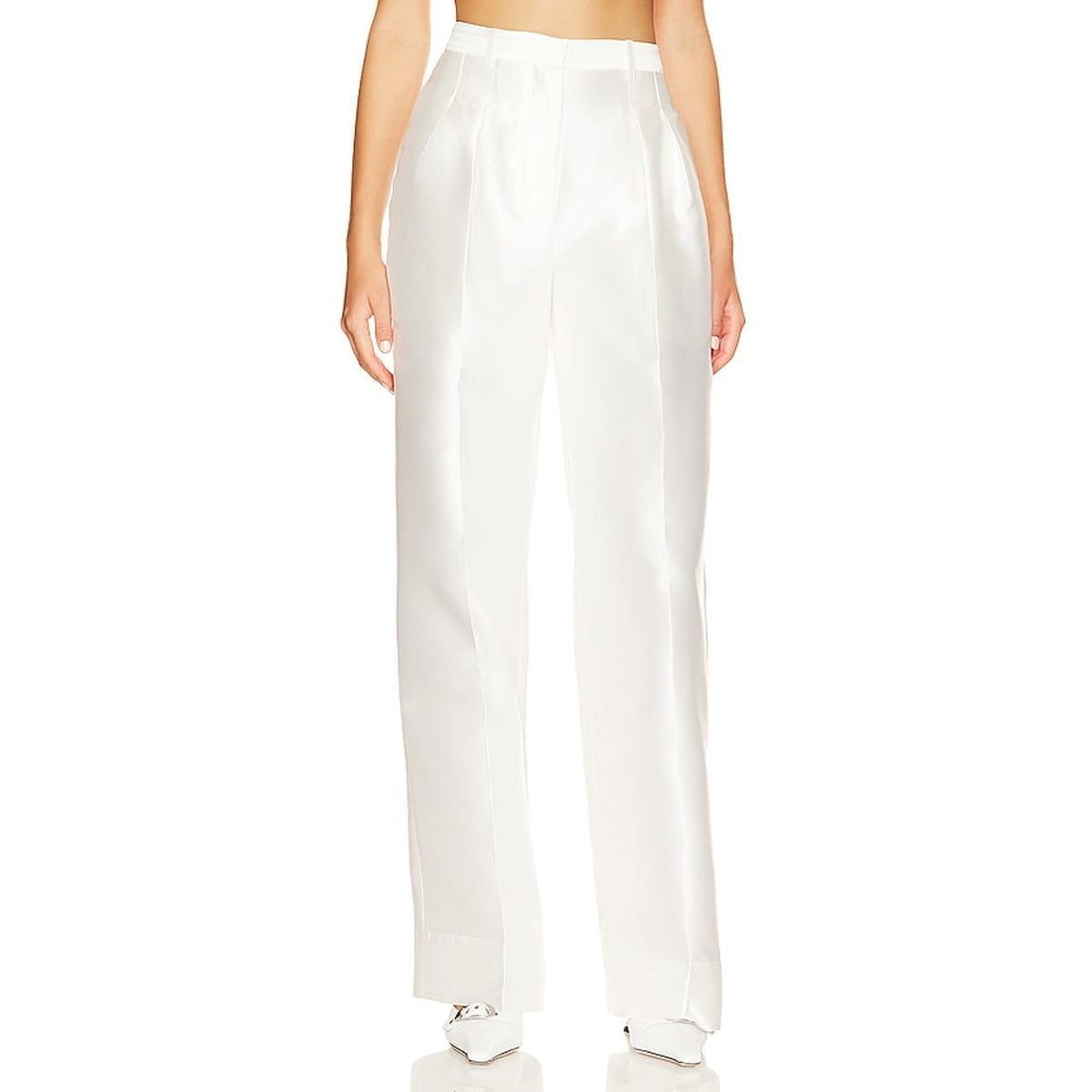 Ronny Kobo Tailored Ivory Carrine Pants Size M