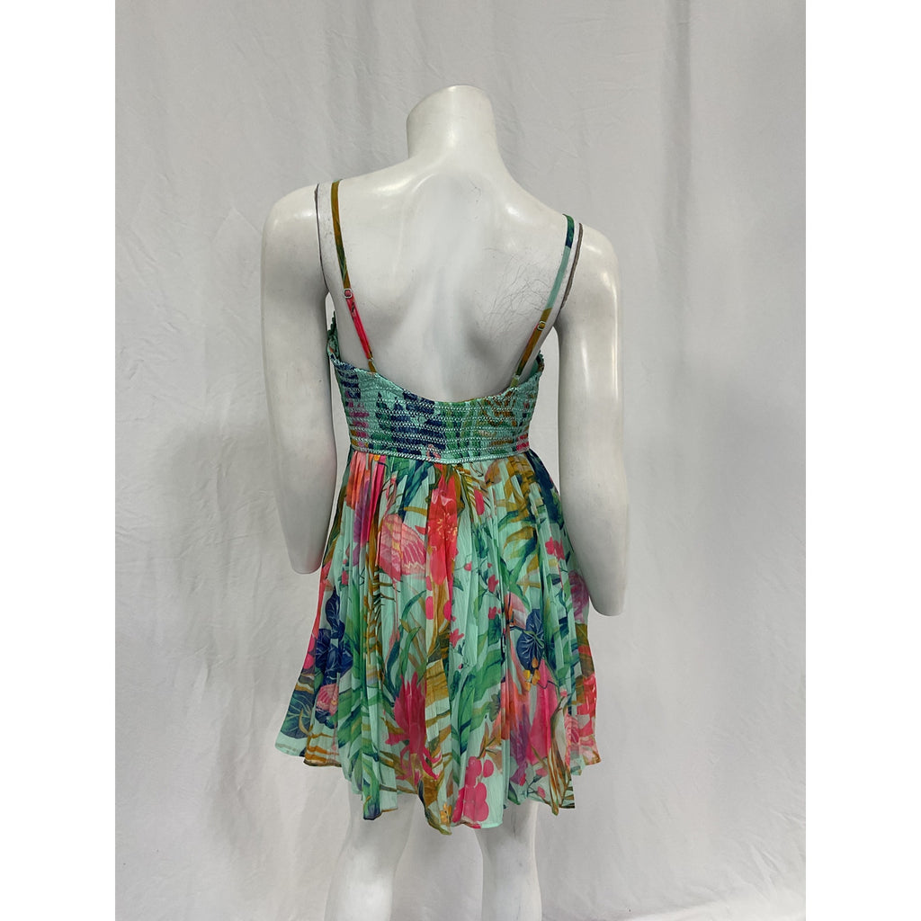 Rococo Sand Green Polyester Mini Dress Size S