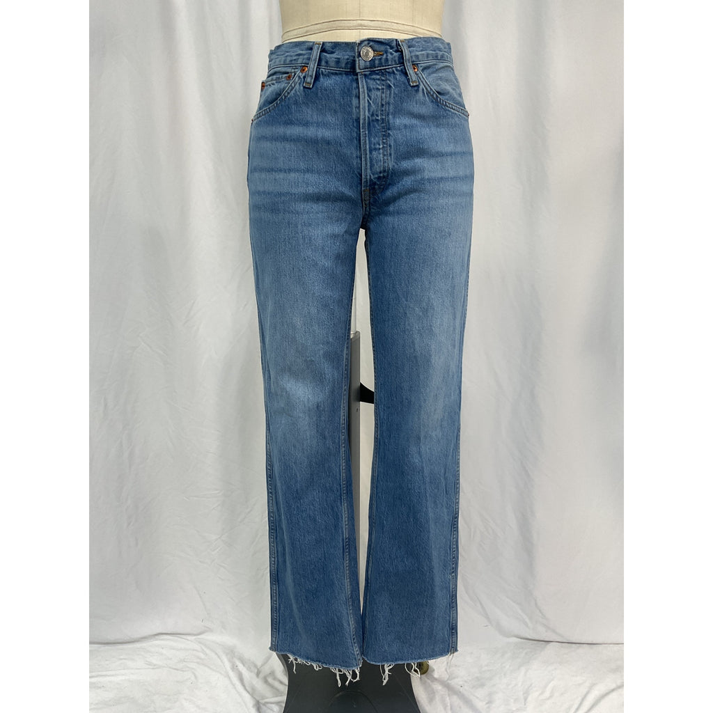 Re/Done '90S' Blue Cotton High Rise Loose Jeans Size 26