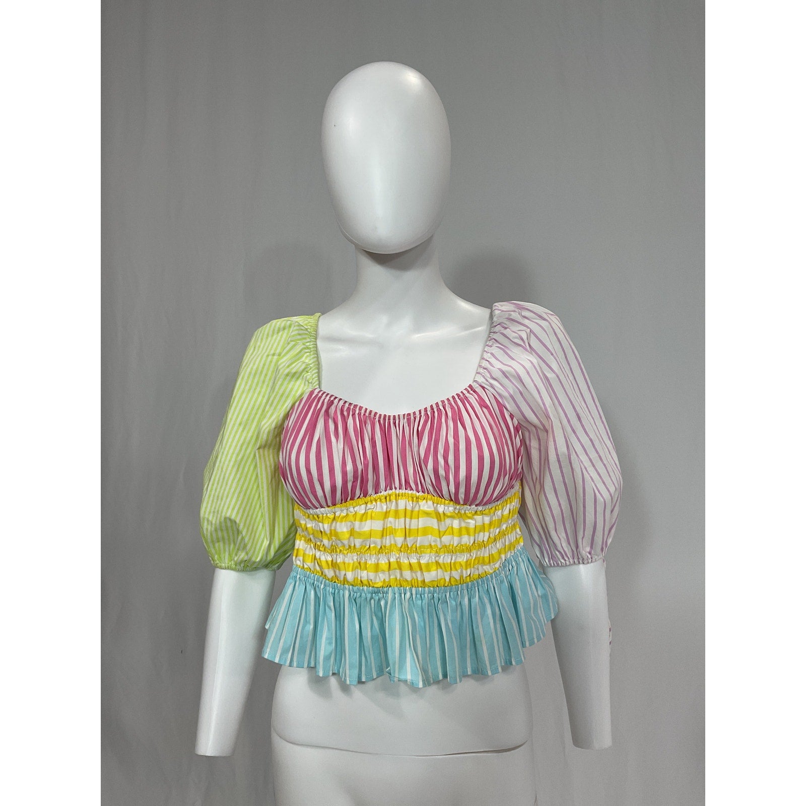 Staud 'Faye' Blue Short Sleeve Top Size 4