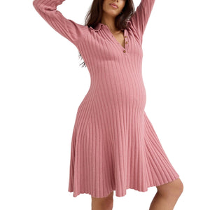 Hatch Ribbed Pink Addie Polo Sweater Size 1 Dress