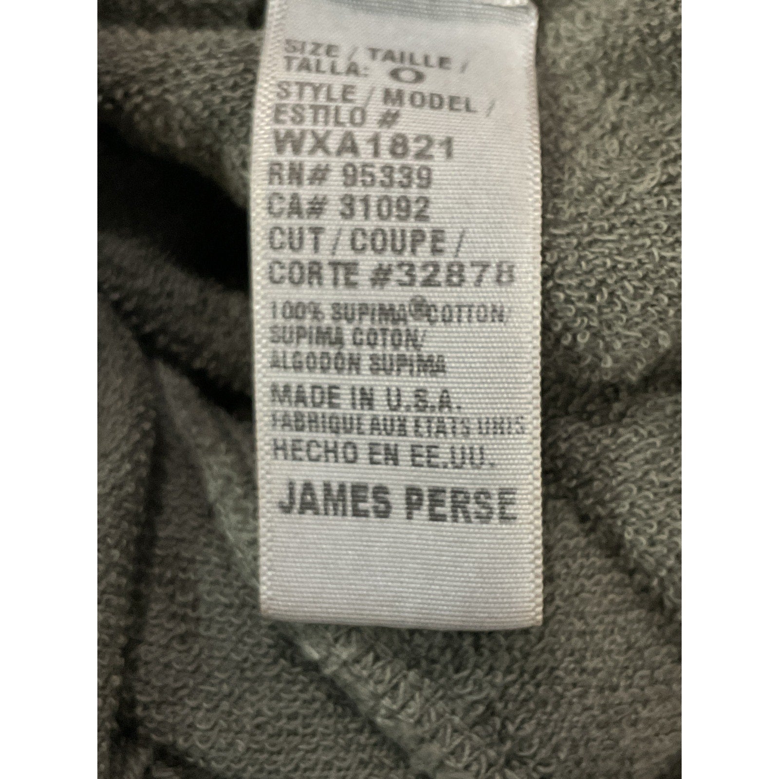 James Perse 'Vintage' Grey French Terry Relaxed Sweatpant Size 0