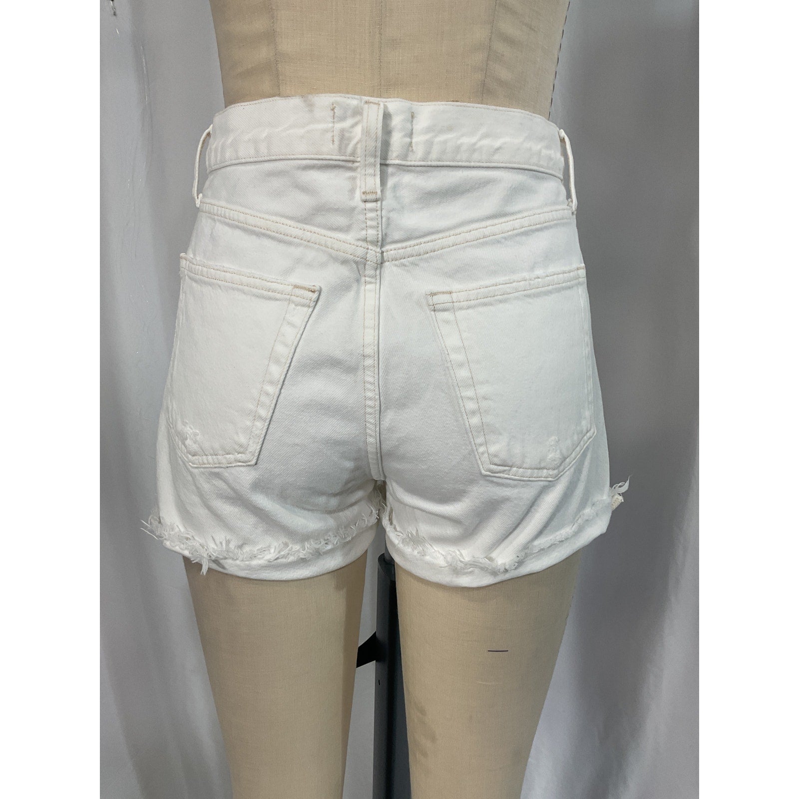 Agolde 'Parker' White Vintage Cut Off Denim Jean Short Size 24