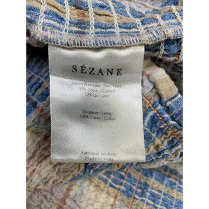 Sézane Checked Blue And White Ellen Dress Size L