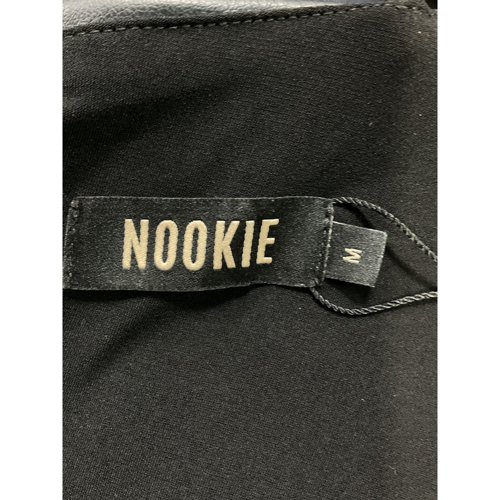 Nookie 'Rhea' Black Faux Leather Midi Dress Size M