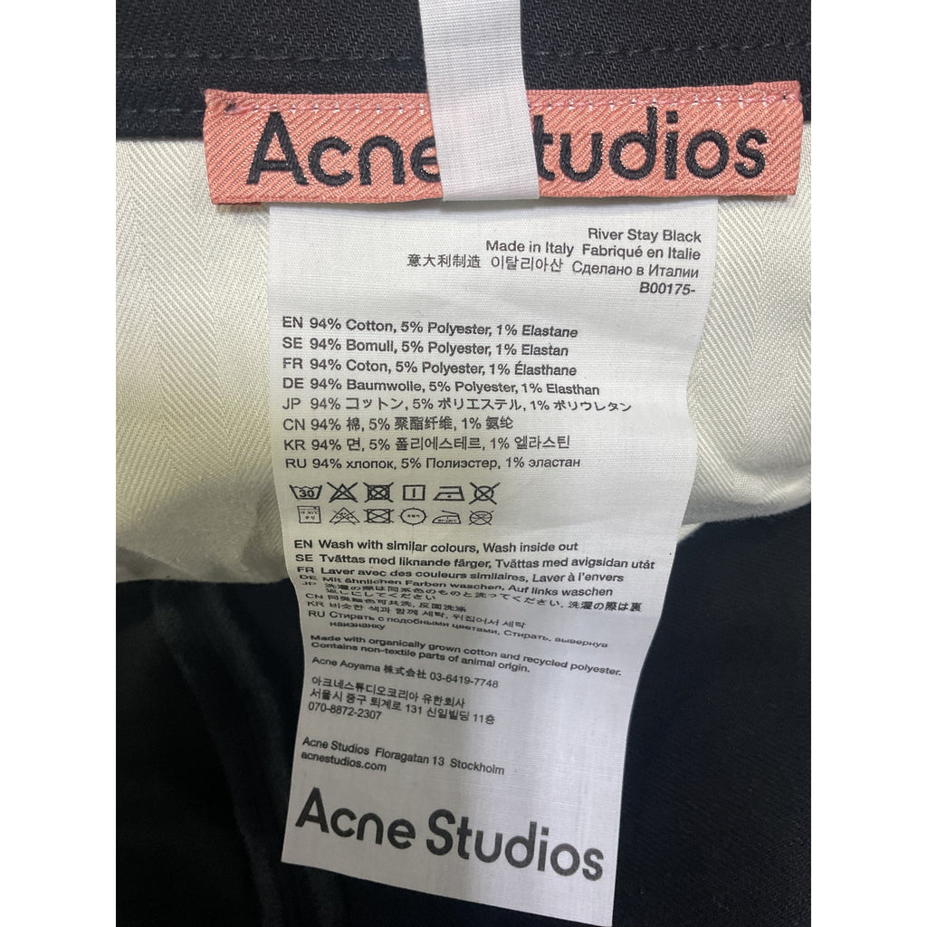Acne Studios 'Slim' Black Fit Denim Jeans Size 34/32