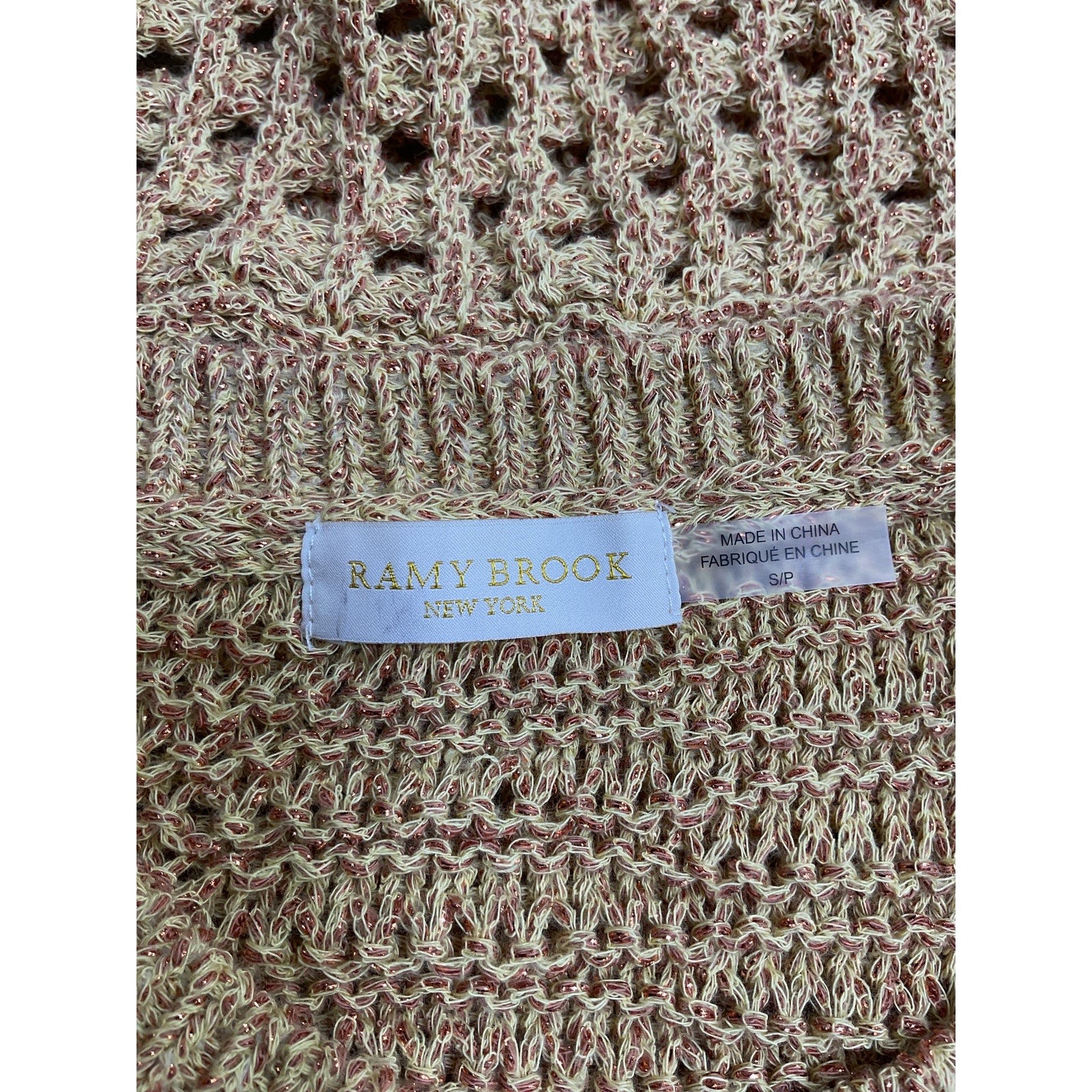 Ramy Brook 'Krystal' Gold Cotton Crochet Tank Top Size S