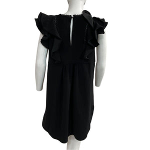 Sézane Ruffled Black Alexa Dress Size 40 EU / US 8