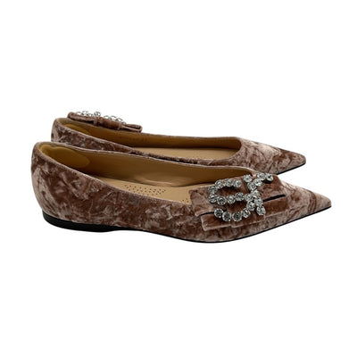 Sergio Rossi Embellished Pink Sr Icona Flats Size 37 EU / US 7 NWT