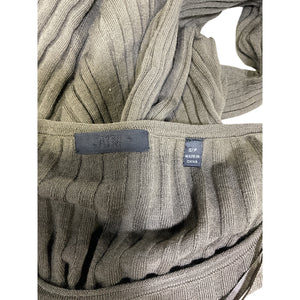 Atm Anthony Thomas Melillo Cropped Army Green Ribbed Crewneck Sweater Size S