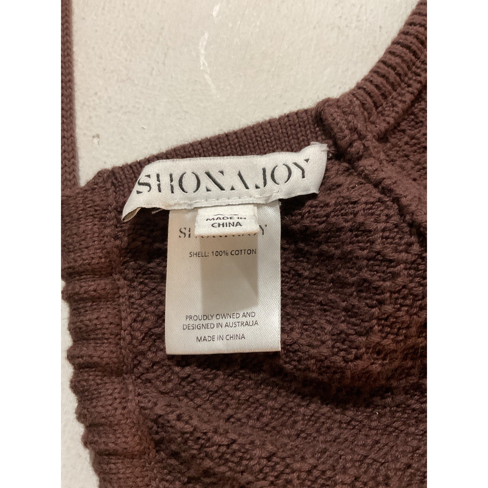 Shona Joy 'Calypso' Brown Crochet Open Back Mini Dress Size XS