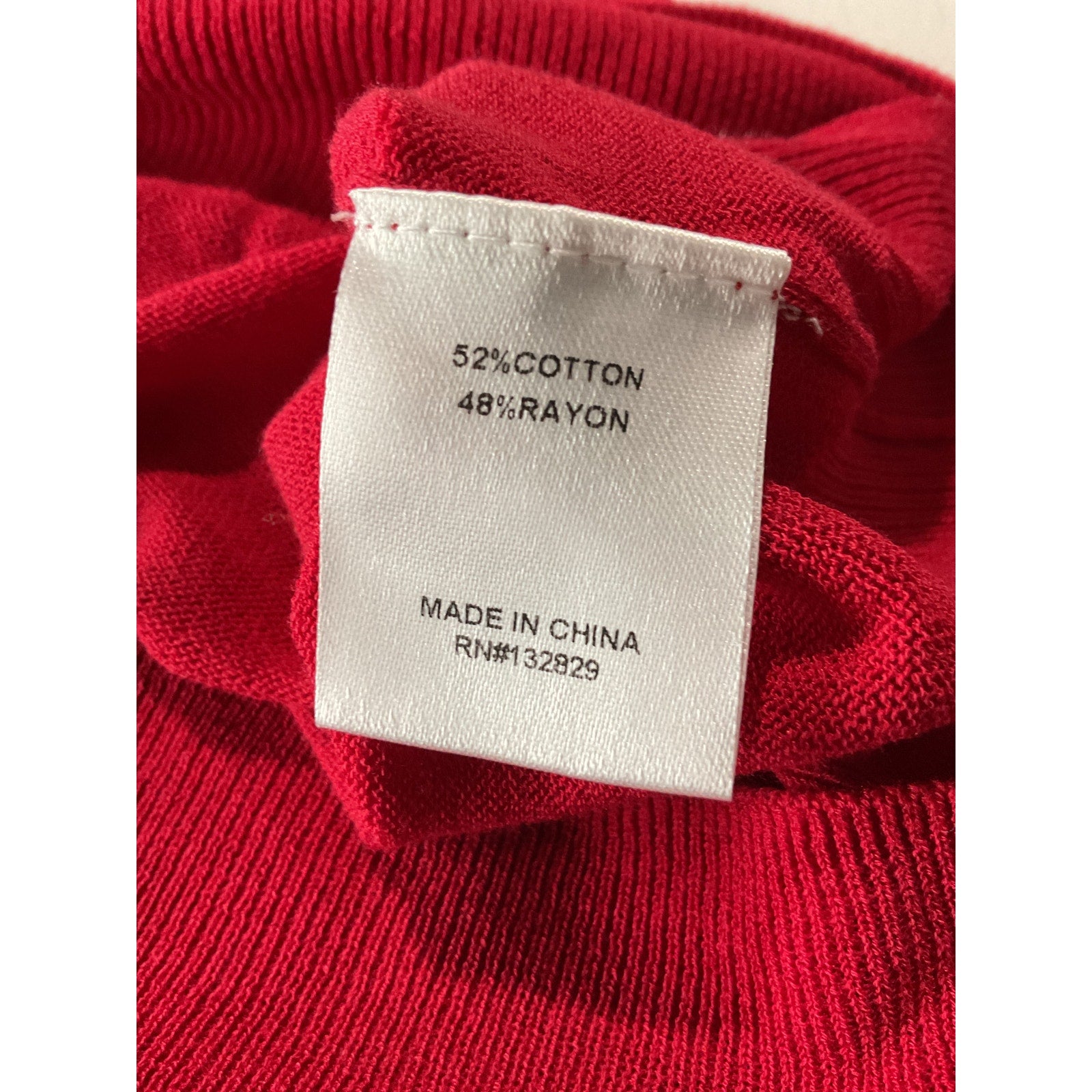 L'Academie 'Eldon' Red Cotton Sheer Sleeveless Turtleneck Top Size M